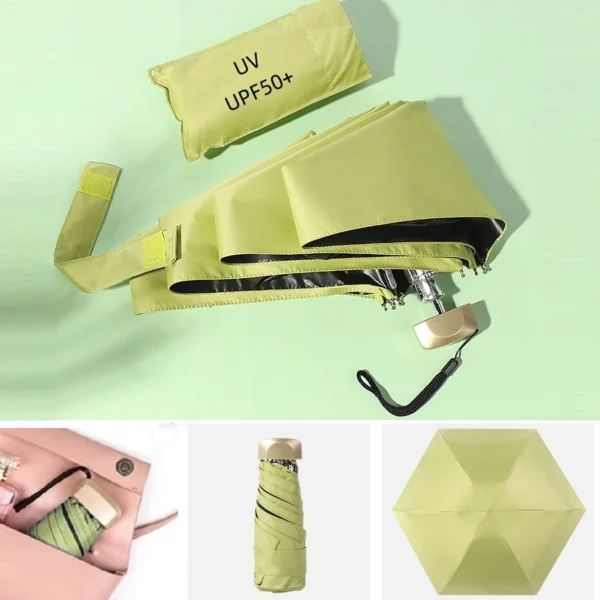 Mini Folding Pocket Umbrella - UV Protection and Waterproof - Image 2