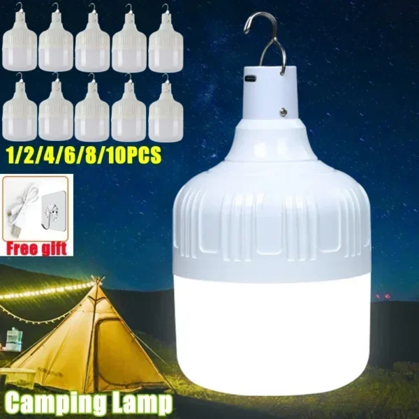 USB Rechargeable LED Camping Lantern with Hook - Image 2