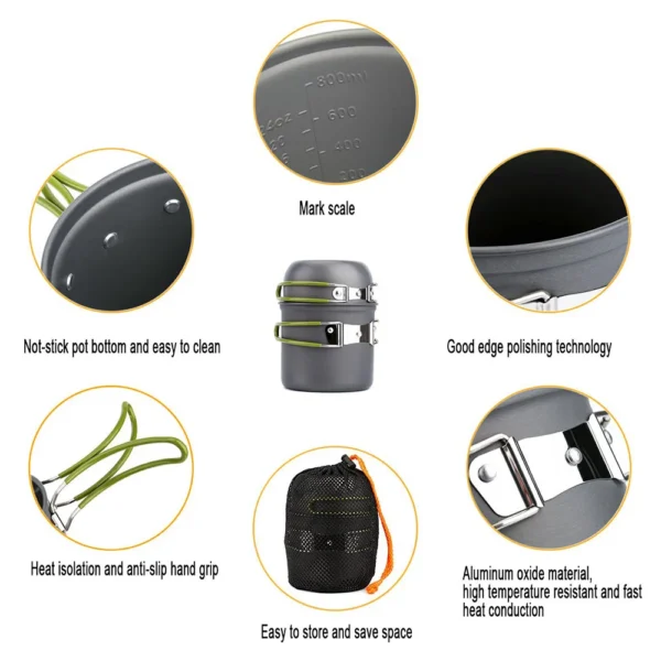 Ultralight Camping Pots Cookware Set - Image 3