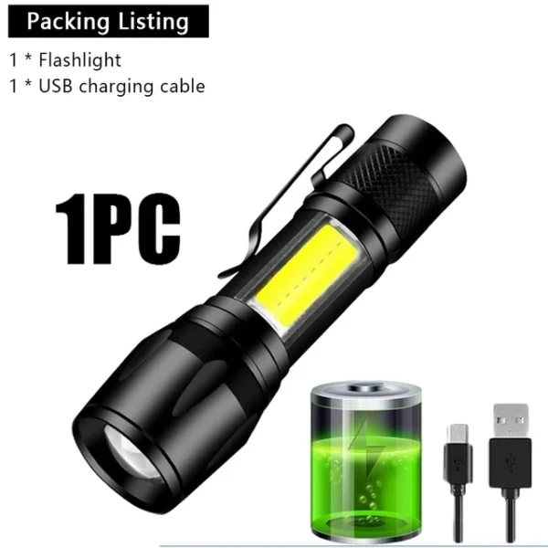 Powerful LED Flashlight – USB Rechargeable Torch - Image 8