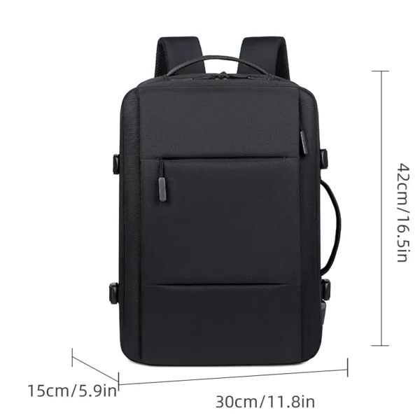 Classic Expandable Business and Travel Backpack with USB Port - Image 4