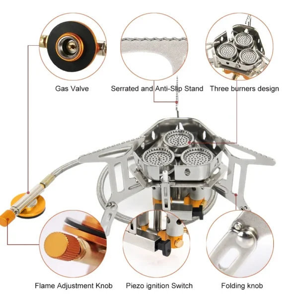 Portable Big Power Gas Stove Outdoor Cooking - Image 2