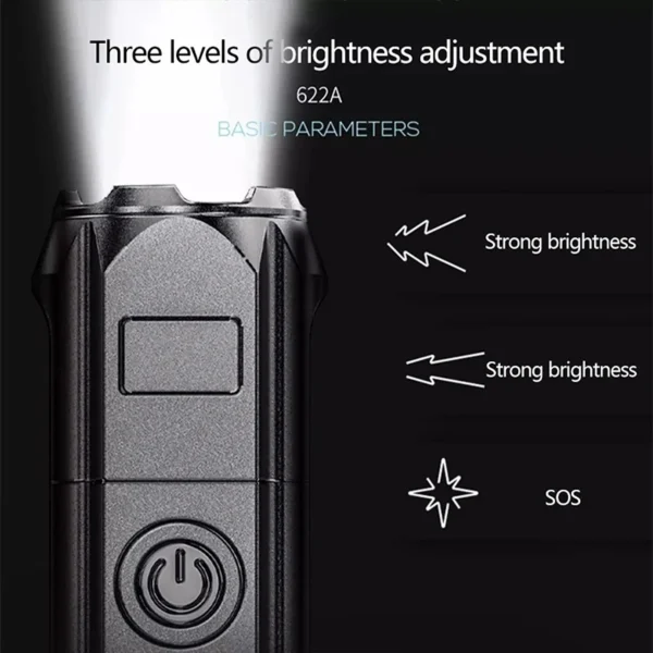 Powerful LED Flashlight – USB Rechargeable Torch - Image 3