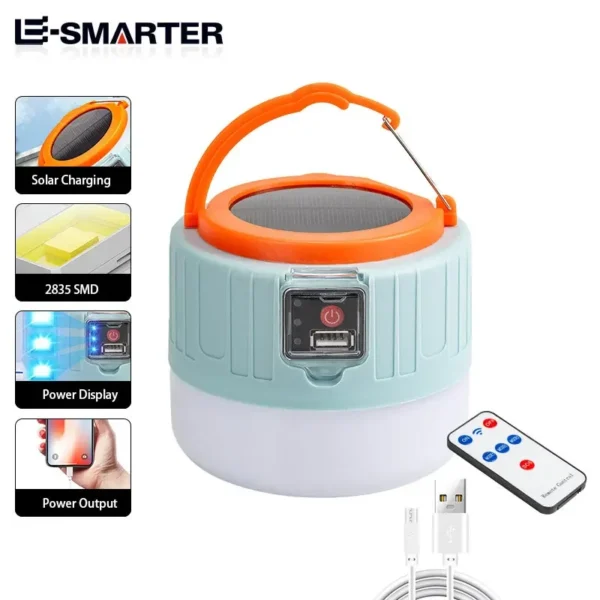 Solar USB Rechargeable LED Camping Lantern - Image 3