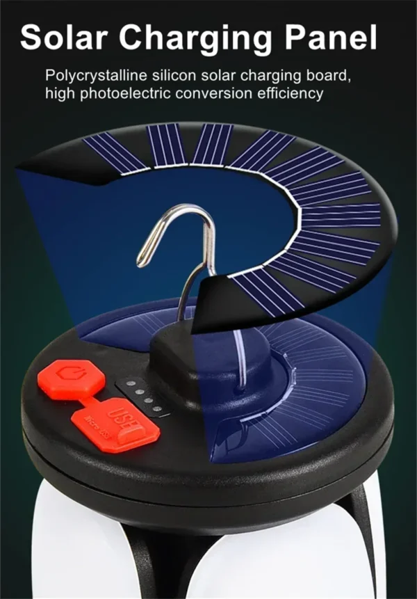 Solar Camping Lantern with Power Bank - Image 3