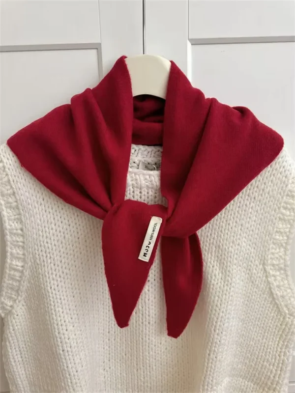 Women British Korean Triangle Wool Scarf - Image 14