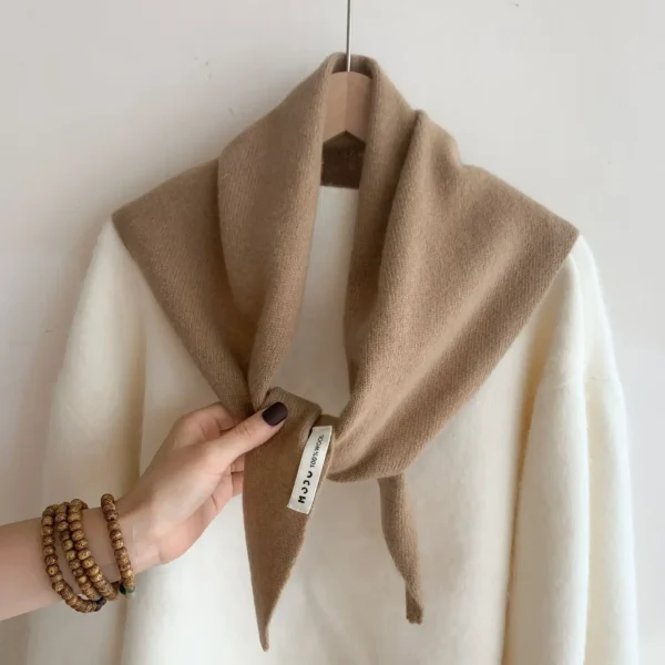 Women British Korean Triangle Wool Scarf - Image 7