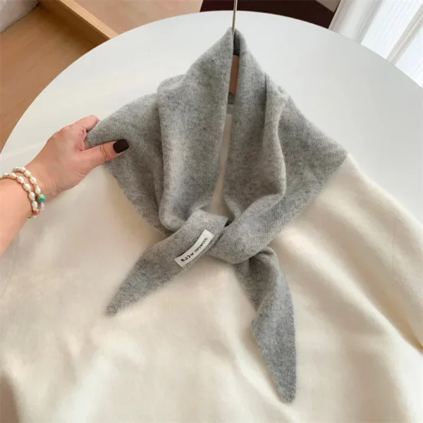 Women British Korean Triangle Wool Scarf - Image 8