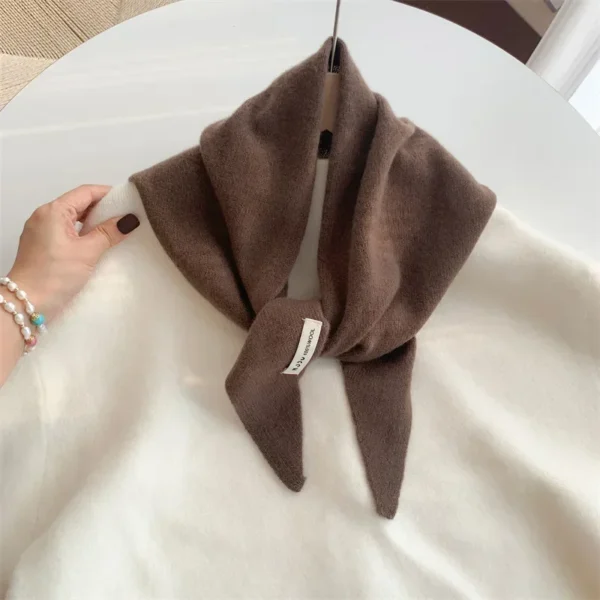 Women British Korean Triangle Wool Scarf - Image 15