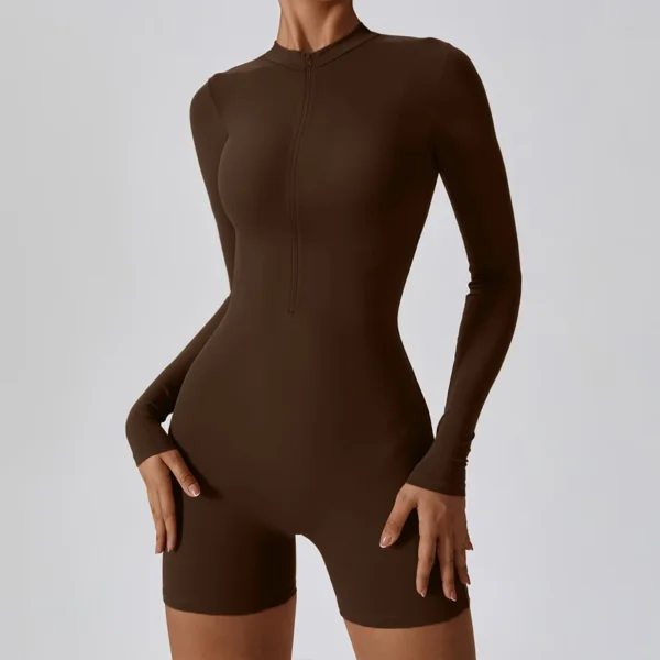 Women’s Zipper Workout Jumpsuit Set - Image 8