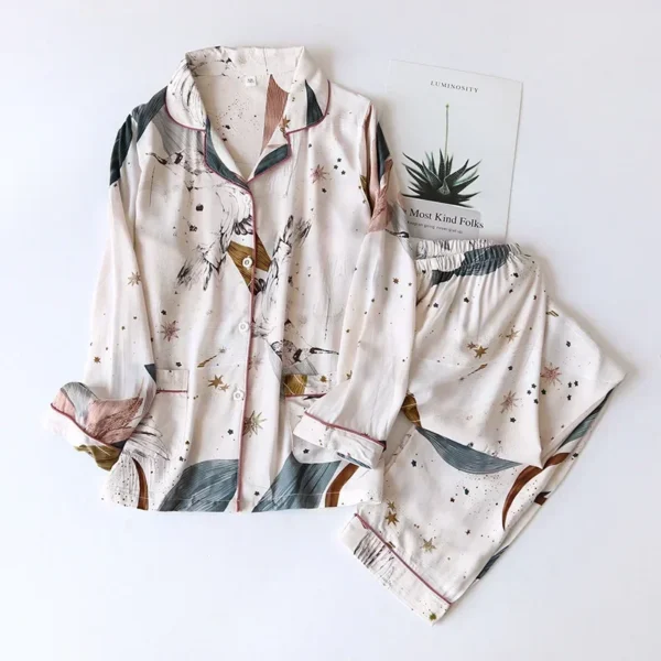 2-Piece Cotton Pajama Set for Women - Image 2