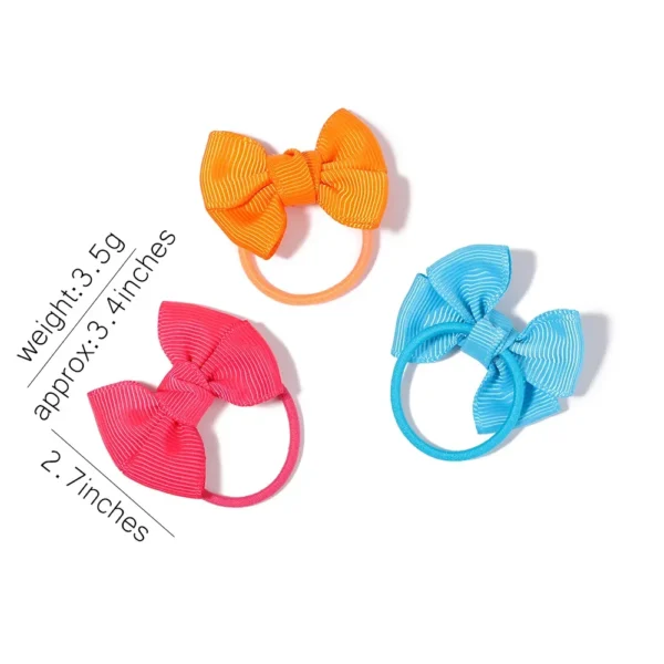 Girls' Bow Hair Ties Set – 5 Pack - Image 2