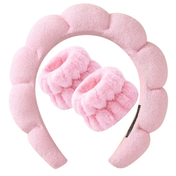 Soft Makeup Headband and Wrist Set