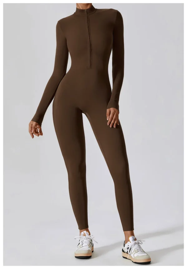 Women’s Zipper Workout Jumpsuit Set - Image 14