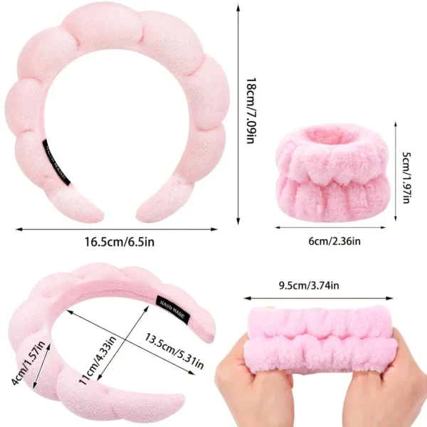 Soft Makeup Headband and Wrist Set - Image 4