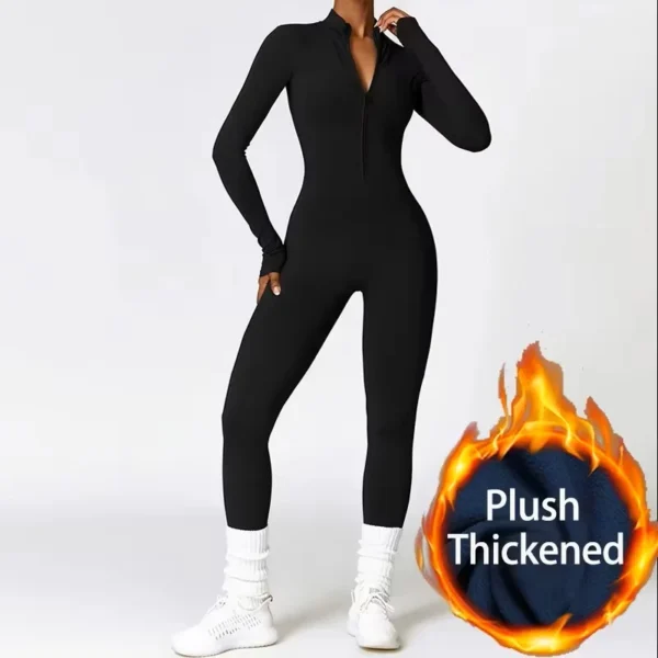 Women’s Zipper Workout Jumpsuit Set - Image 7