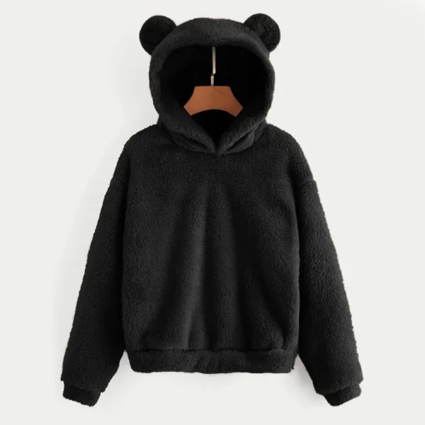 Women’s Fuzzy Bear Fleece Hoodie - Image 2
