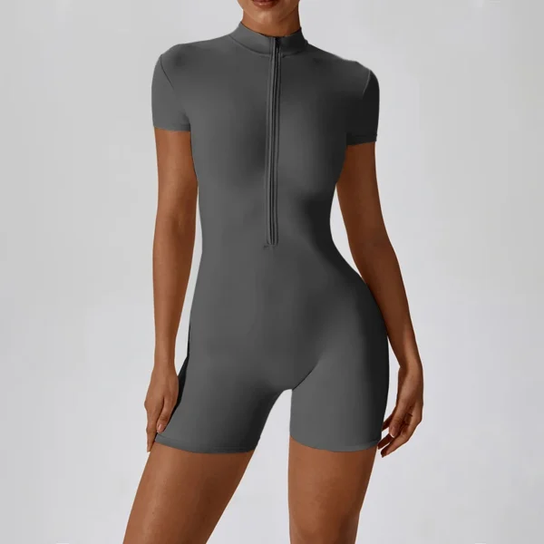 Women’s Zipper Workout Jumpsuit Set - Image 12