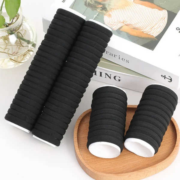 Black Elastic Hair Ties for Women - Image 2