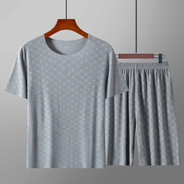 Men’s Ice Silk Summer Pajama Set - Image 3