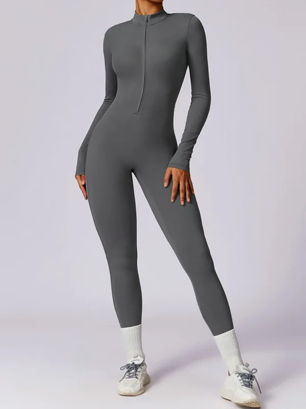 Women’s Zipper Workout Jumpsuit Set - Image 16