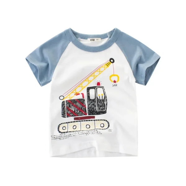 Boys' Cartoon Cotton Summer T-Shirt - Image 7