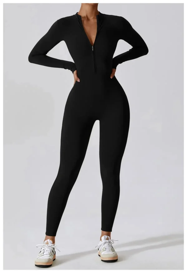 Women’s Zipper Workout Jumpsuit Set - Image 15
