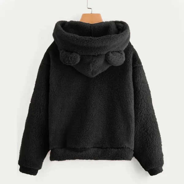 Women’s Fuzzy Bear Fleece Hoodie - Image 5