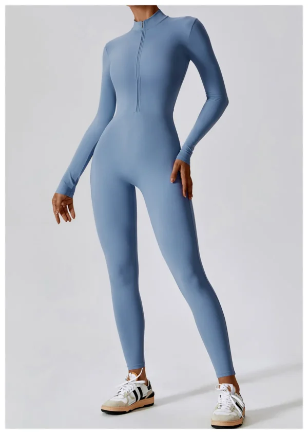 Women’s Zipper Workout Jumpsuit Set - Image 10