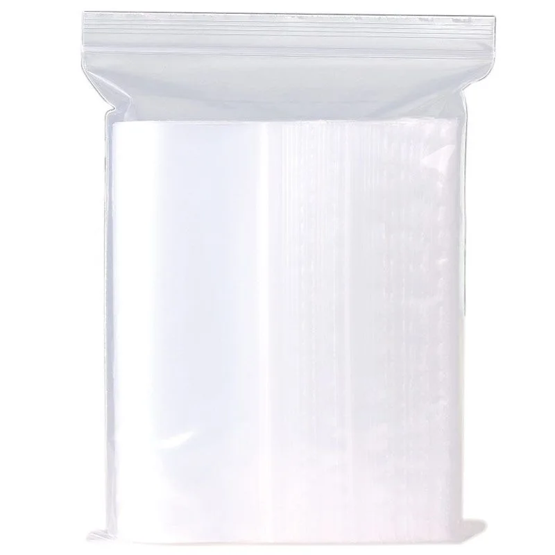 100 clear ziplock bags for easy storage and organization of food, jewelry, and other small items.