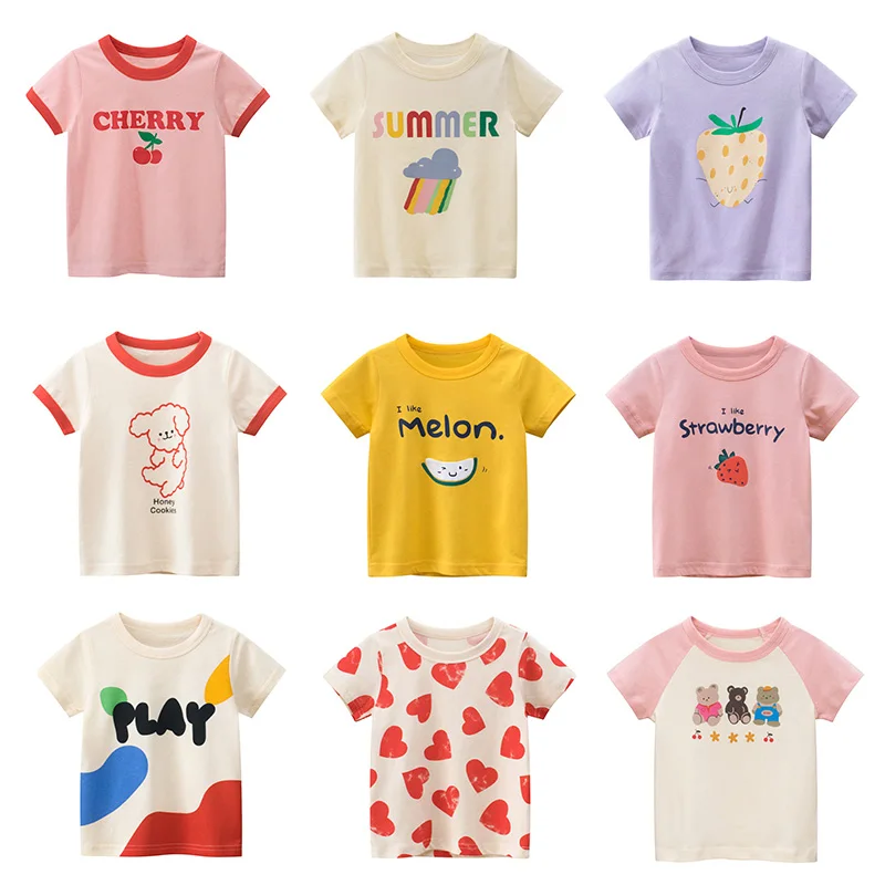 Playful, comfy T-shirt for girls ages 2-8. Soft, breathable fabric with fun prints for summer adventures.