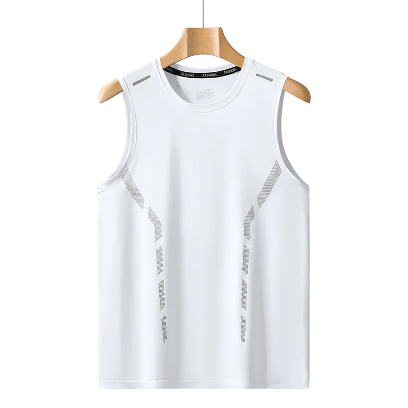 Breathable, quick-dry sleeveless tee perfect for summer sports, ensuring comfort and visibility during workouts.