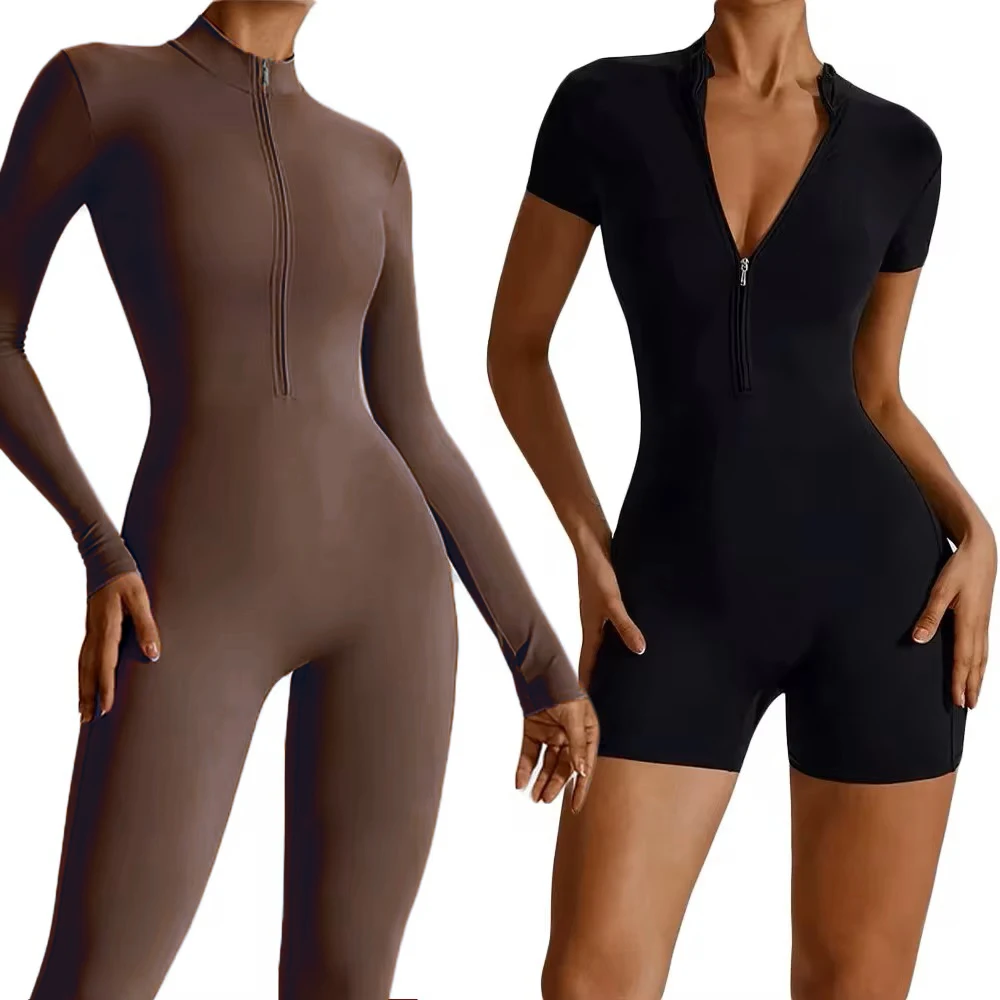 Stylish one-piece jumpsuit offers breathable comfort, flexible fit, and a flattering design for workouts.