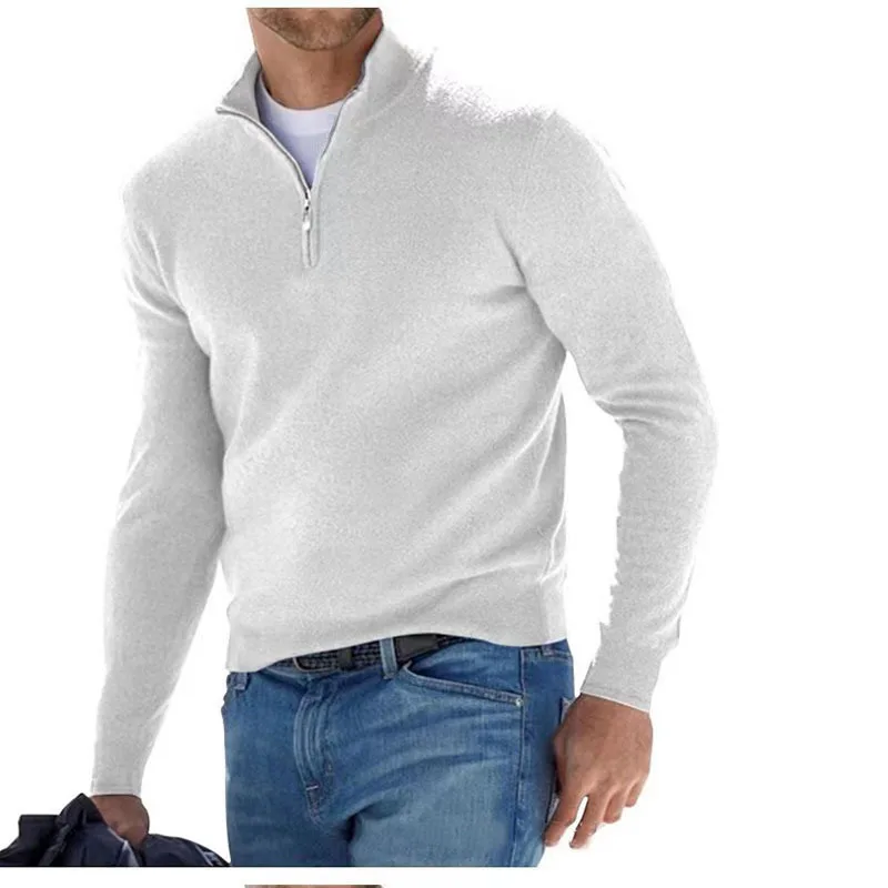 Men’s Slim Fit Half-Zip Pullover: cozy, stylish, and perfect for autumn and winter outings.