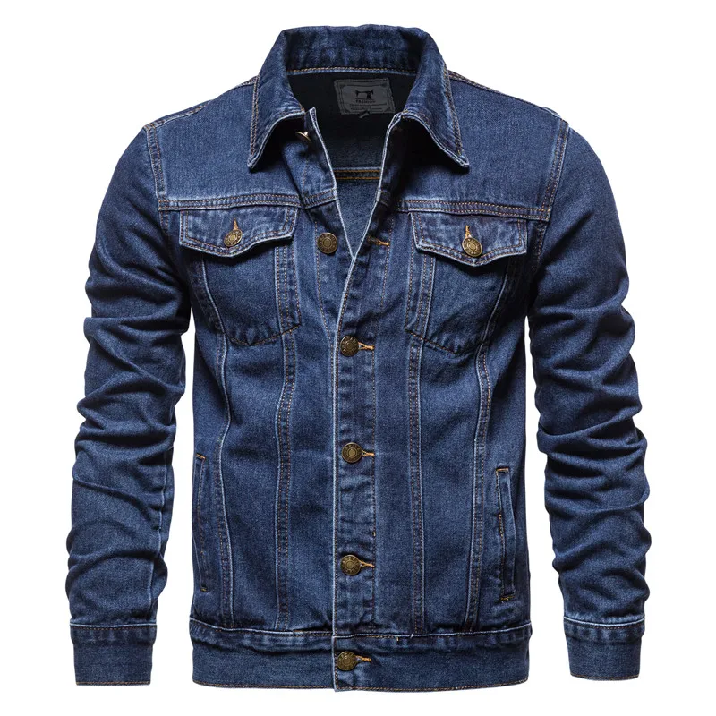 Men's Slim Fit Denim Jacket in black or blue, blending style and comfort for casual outings.