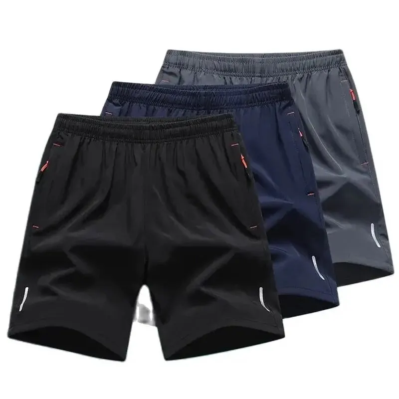 Men's sports shorts with elastic waist, breathable fabric, and sizes up to 8XL; perfect for summer.
