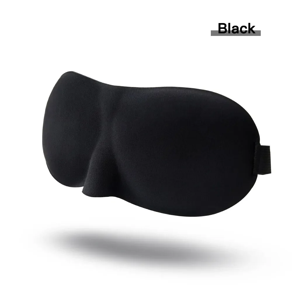 Ergonomic 3D eye mask blocks light, offering comfort for restful sleep anywhere. Perfect for all!